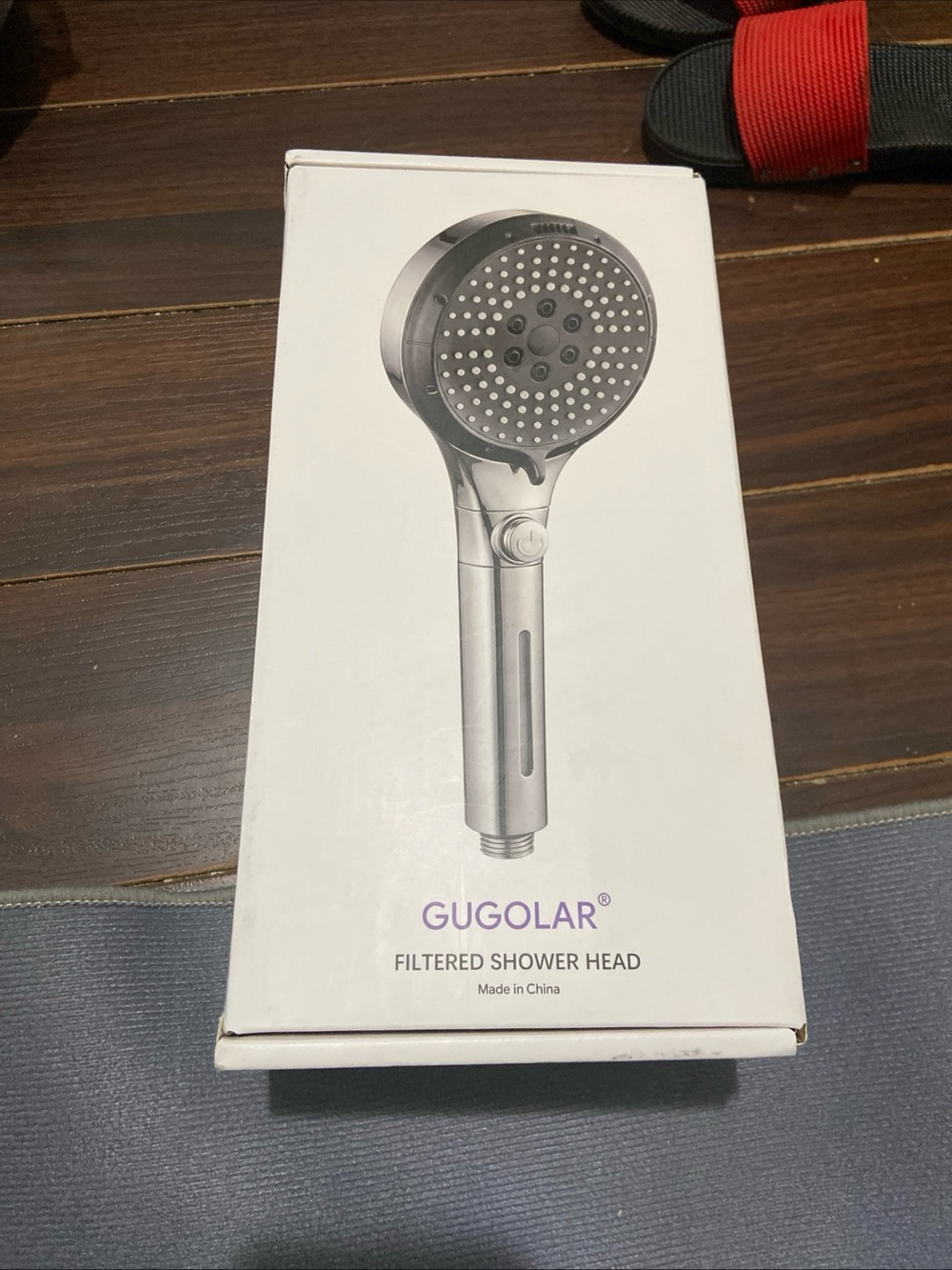 GUGOLAR Filtered Handheld Shower Head 6 Spray Modes Round Chrome w/ Hose